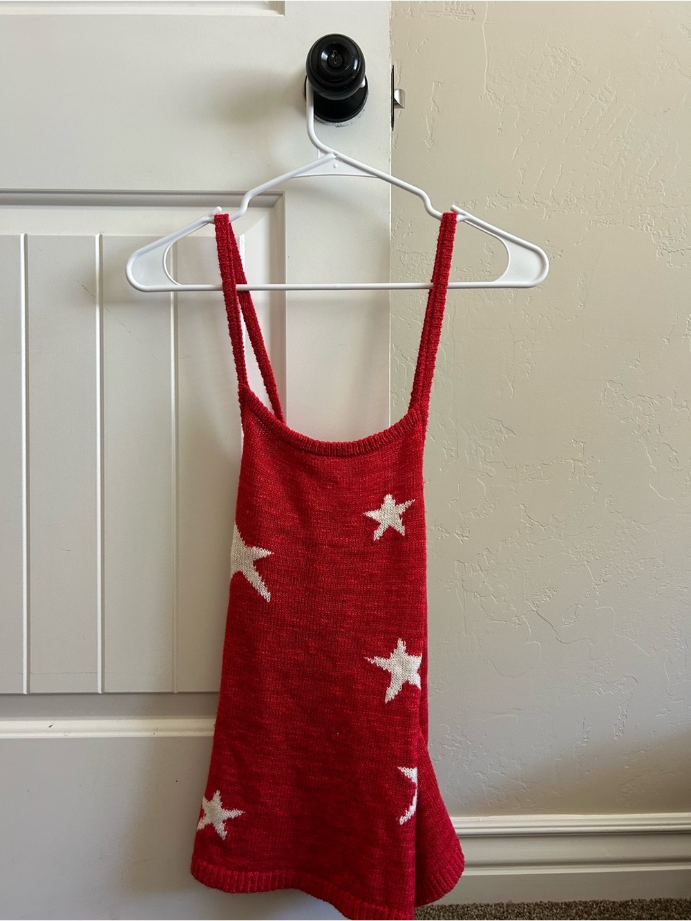 vintage Red Star Knit Tank Top